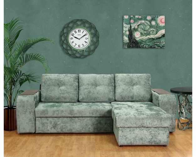 Угловой диван-кровать Магнат Зеленый