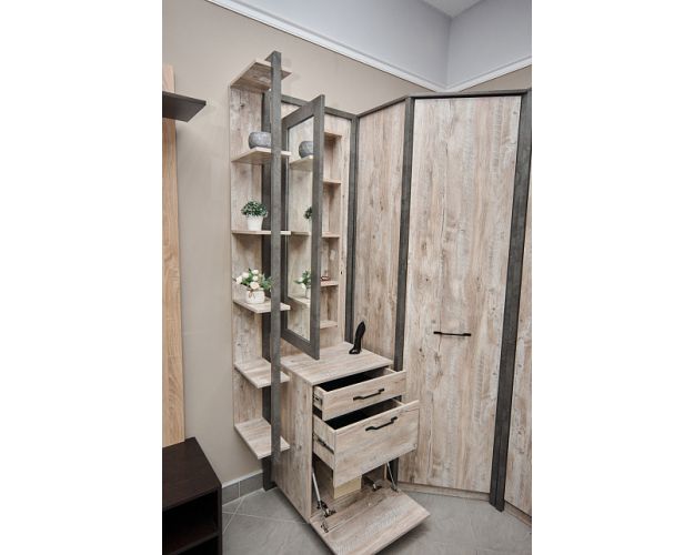 Полка навесная Хилтон (Дуб Юкон/Ателье темное)