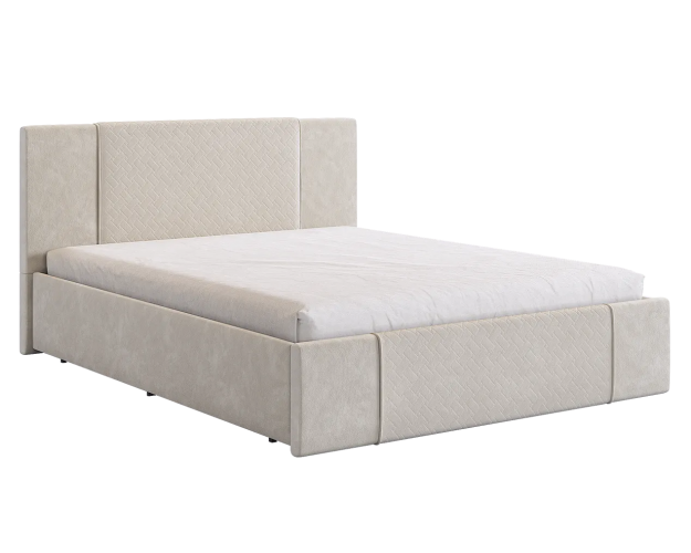 Кровать с основанием Хлоя 1600 крем (велюр)