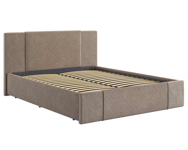 Кровать с основанием Хлоя 1600 латте (велюр)