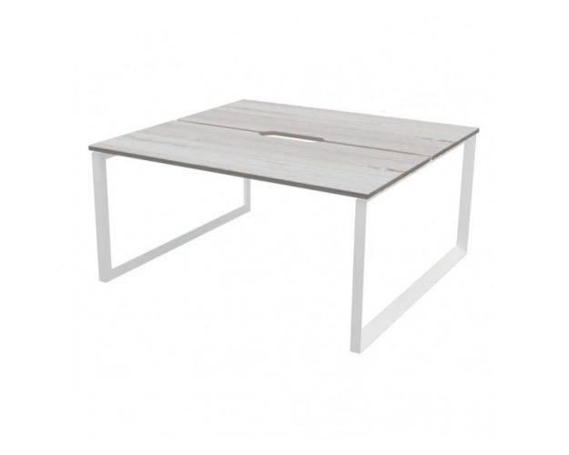 Бенч двойной на 2 рабочих места на металлокаркасе НТМП.О.Б2-120 Сосна винтер/Белый